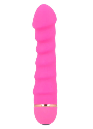 Intense sally 20 geschwindigkeiten silikon pinker vibrierender spielzeug mit geriffelter oberfläche und rosegold akzent