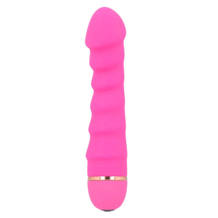 Intense sally 20 geschwindigkeiten silikon pinker vibrierender spielzeug mit geriffelter oberfläche und rosegold akzent