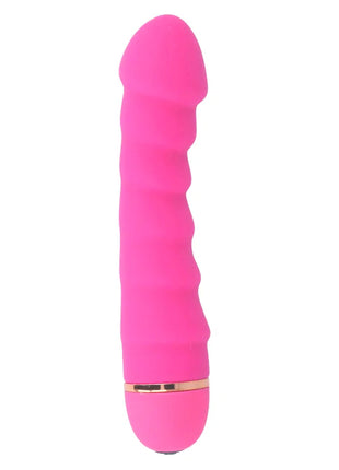 Pink silikon vibratoren mit goldfarbenem metallelement und 20 geschwindigkeiten von intense sally