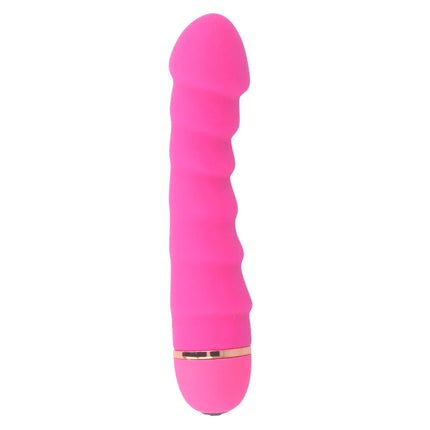 Pink silikon vibratoren mit goldfarbenem metallelement und 20 geschwindigkeiten von intense sally