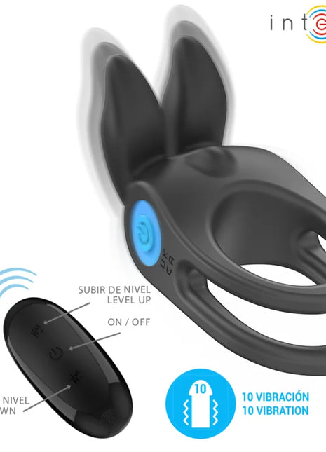 INTENSE - SAM VIBRATOR DOPPEL-PENISRING 10 VIBRATIONEN SCHWARZ - Penisring mit Vibration