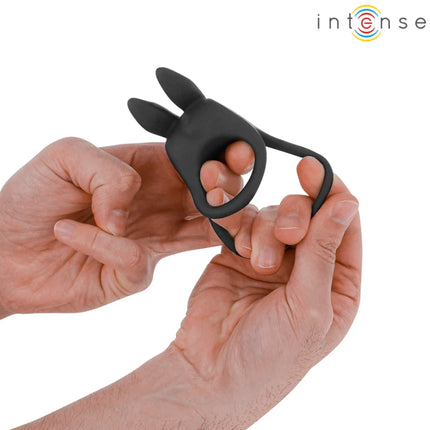 INTENSE - SAM VIBRATOR DOPPEL-PENISRING 10 VIBRATIONEN SCHWARZ - Penisring mit Vibration