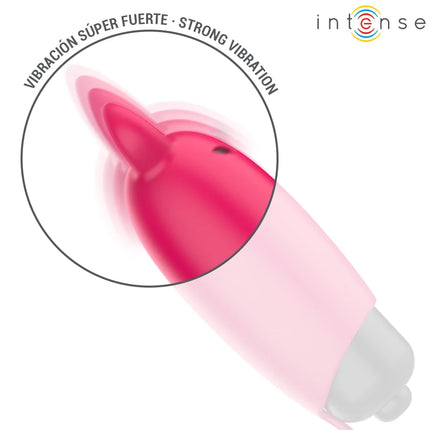 Intense scarlet vibrierende kugel red demon 9,3 x 2,4 cm pink und hellrosa silikonvibrator mit rundem katzenkopf