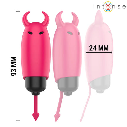 Intense scarlet vibrierende kugel red demon 93 mm großer pinker teufel vibrierender stimulanz mit schwarzer spitze