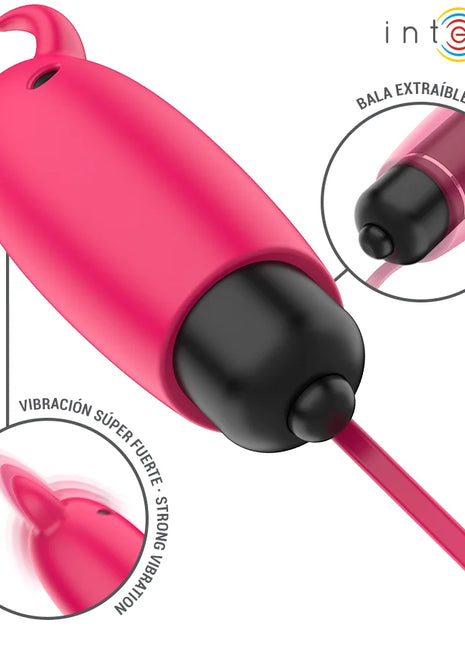 Pink silikon pig-förmiger vibrator mit schwarzer abnehmbarer kugelspitze und pfeilförmigem aufsatz in red demon design