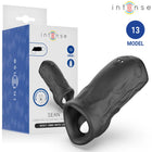 Schwarzer silikon vibrator verstellbarer penisring modell 13 von intense für zusätzliche stimulation