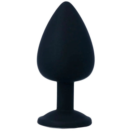 Schwarzer silikon analplug intense shelki l mit tropfenförmigem kopf und glattem runden sockel