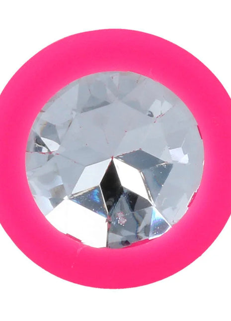 Intense shelki s plug anal mit klar facettiertem kristall strass in pink rundrahmen