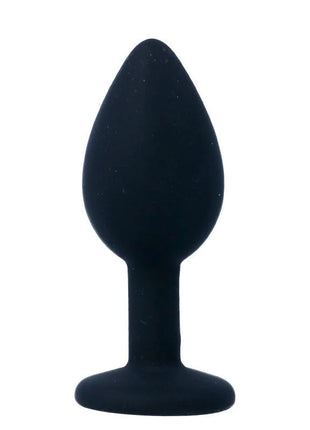 Intense shelki s plug anal schwarz schwarzer silikonbutt plug mit tropfenförmigem kopf und abgerundetem sockel