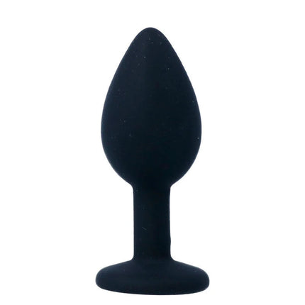 Intense shelki s plug anal schwarz schwarzer silikonbutt plug mit tropfenförmigem kopf und abgerundetem sockel
