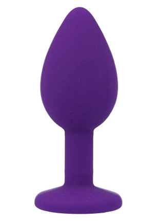 Lila silikon butt plug mit tropfenförmigem kopf und rundem boden in intense shelki s plug analflieder design