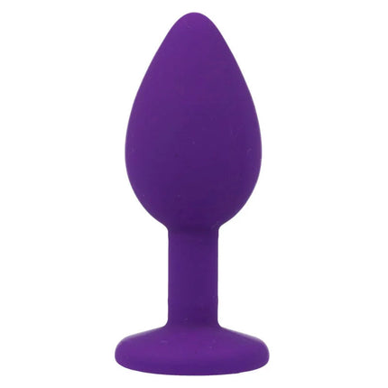 Lila silikon butt plug mit tropfenförmigem kopf und rundem boden in intense shelki s plug analflieder design