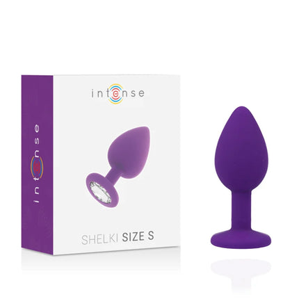 Intense shelki s plug analflieder violetter silikonplug mit glattem tropfenförmigem kopf und flachem sockel