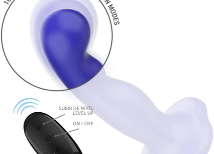 INTENSE - SHORTY VIBRATOR MIT SAUGNÄPFEN BLAU FERNBEDIENUNG