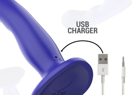 INTENSE - SHORTY VIBRATOR MIT SAUGNÄPFEN BLAU FERNBEDIENUNG