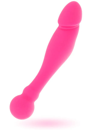 Intense silikon rick dual rosa bright pink silikon toy mit abgerundetem kopf und bauchiger basis