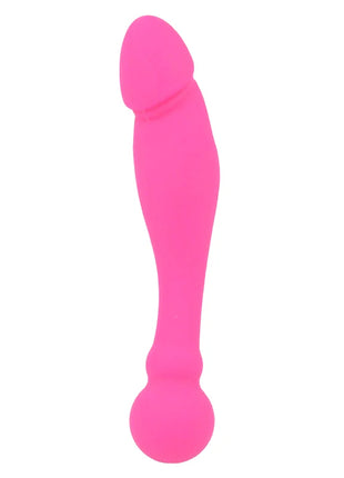 Intense silikon rick dual rosa ein lebhaftes rosa silikonspielzeug mit glattem rundem kopf und verjüngter basis