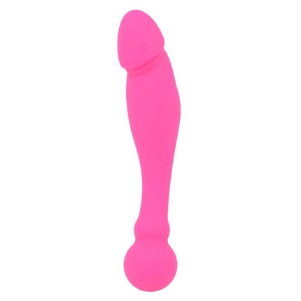 Intense silikon rick dual rosa ein lebhaftes rosa silikonspielzeug mit glattem rundem kopf und verjüngter basis