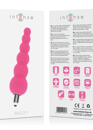 Intense snoopy rosa silikon toy mit metallic silberspitze und 7 geschwindigkeiten für intensiven gebrauch