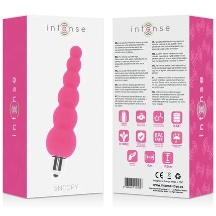 Intense snoopy rosa silikon toy mit metallic silberspitze und 7 geschwindigkeiten für intensiven gebrauch