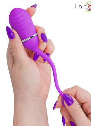 Intense sookie fernbedienungs-vibrationssei lila aus flexiblem silikon mit silbernem akzentband und flexibler schwanzspitze