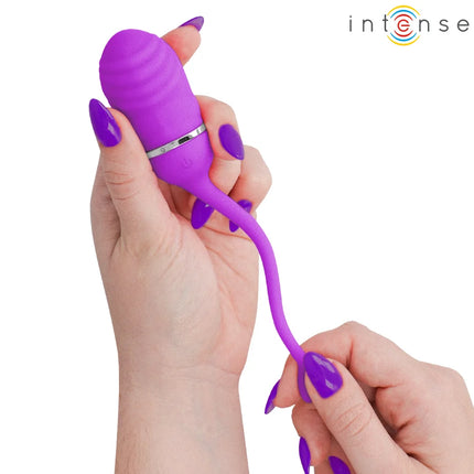 Intense sookie fernbedienungs-vibrationssei lila aus flexiblem silikon mit silbernem akzentband und flexibler schwanzspitze