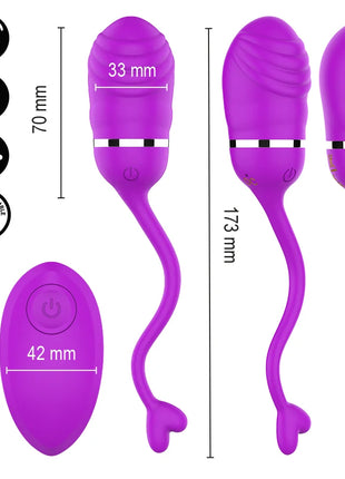 Lila silikon fernbedienungs-vibrator sookie mit gebogenem schaft und herzförmiger basis mit silberakzenten