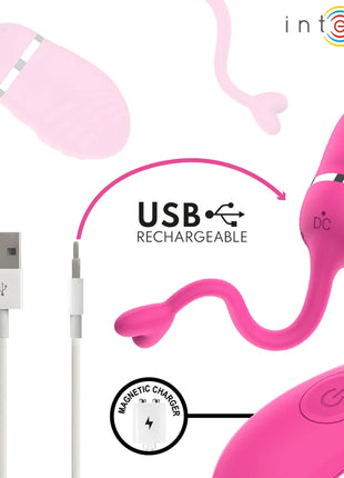 Intense sookie fernbedienungs-vibrationsei in rosa mit usb wiederaufladbar, magnetischem ladegerät und steuerknopf