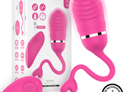Rosa sookie vibrations ei mit flexiblem geripptem körper und herzförmiger basis für intensive fernbedienungsvibrationen