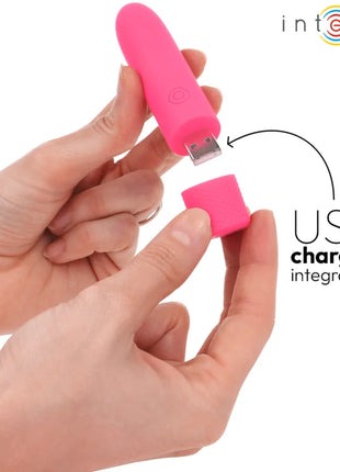 INTENSE - SYMONE USB WIEDERAUFLADBARER VIBRIERENDER BULLET 8 VIBRATIONEN ROSA 10 X 2,2 CM - Vibrierende Kugeln