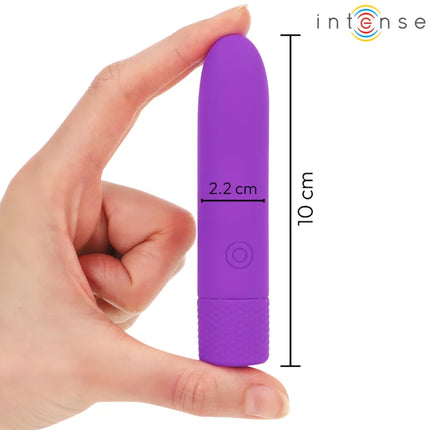 INTENSE - SYMONE USB WIEDERAUFLADBARER VIBRIERENDER BULLET 8 VIBRATIONEN LILA 10 X 2,2 CM - Vibrierende Kugeln