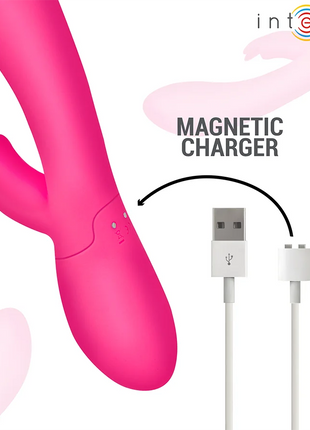 Vibranter pinker intens tammy kaninchen-stimulator mit wärme in glattem silikon und magnetischem ladeanschluss