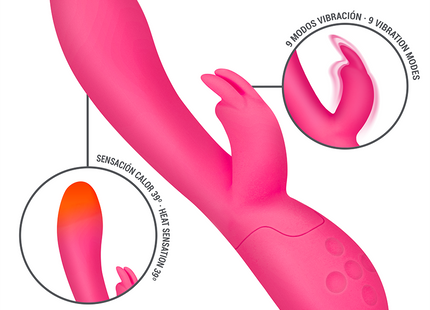 Intenses tammy kaninchen-stimulator in leuchtendem pink mit ergonomischem design und wärmefunktion