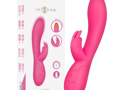 Intense tammy kaninchen-stimulator in hellrosa mit intensiver wärmefunktion, glattem design und strukturiertem griff