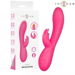Intense tammy kaninchen-stimulator in hellrosa mit intensiver wärmefunktion, glattem design und strukturiertem griff