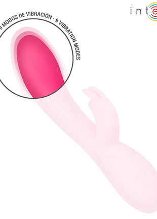 Intense tammy kaninchen-stimulator aus rosa silikon mit 9 vibrationsmodi und wärmefunktion