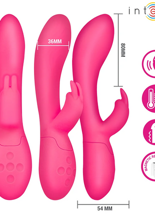 Pink silikon rabbit-vibrator tammy kaninchen-stimulator mit magnetischer ladestation und wärmefunktion