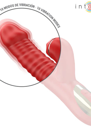 Intense thalia vibration und stoss und tapping rotes und pinkes silikon vibratoren mit strukturierter oberfläche