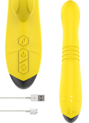 INTENSE - TOKY MULTIFUNKTIONSVIBRATOR UP & DOWN MIT KLITORELSTIMULATOR GELB - HI-TECH Vibrator