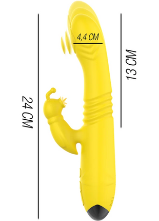 INTENSE - TOKY MULTIFUNKTIONSVIBRATOR UP & DOWN MIT KLITORELSTIMULATOR GELB - HI-TECH Vibrator