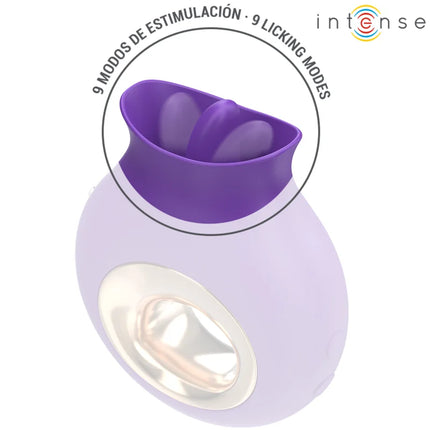 Intense tuli klitorisstimulator lila aus silikon mit gerundetem körper und gebogenem kopf für intensive stimulation
