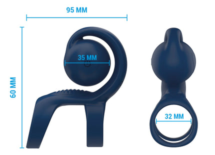 INTENSE - TYSON COCK RING MIT VIBRIERENDER KUGEL Ø 3,2 CM