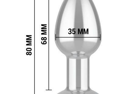 INTENSE - VIBRIERENDER ANALPLUG AUS METALL MIT LED-LEUCHTEN UND FERNBEDIENUNG - GRÖSSE S