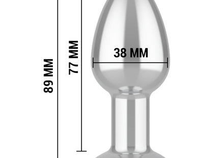 INTENSE - VIBRIERENDER ANALPLUG AUS METALL MIT LED-LEUCHTEN UND FERNBEDIENUNG - GRÖSSE M