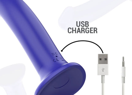 INTENSE - VICTORIA VIBRATOR MIT SAUGNAPF 10 VIBRATIONEN DUNKELBLAU FERNBEDIENUNG