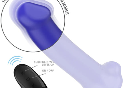 INTENSE - VICTORIA VIBRATOR MIT SAUGNAPF 10 VIBRATIONEN DUNKELBLAU FERNBEDIENUNG