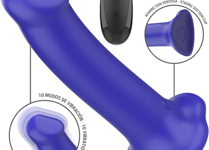 INTENSE - VICTORIA VIBRATOR MIT SAUGNAPF 10 VIBRATIONEN DUNKELBLAU FERNBEDIENUNG