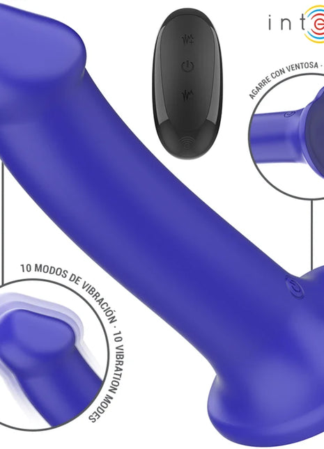 INTENSE - VICTORIA VIBRATOR MIT SAUGNAPF 10 VIBRATIONEN DUNKELBLAU FERNBEDIENUNG