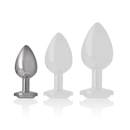 INTENSE - WHITE HEART ALUMINIUM METALL ANAL PLUG GRÖSSE S - Analplug