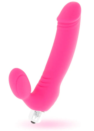 Vibranter pinker silikon-dualkopfvibrator intense zucker mit sieben geschwindigkeiten und silberfarbenem grundteil